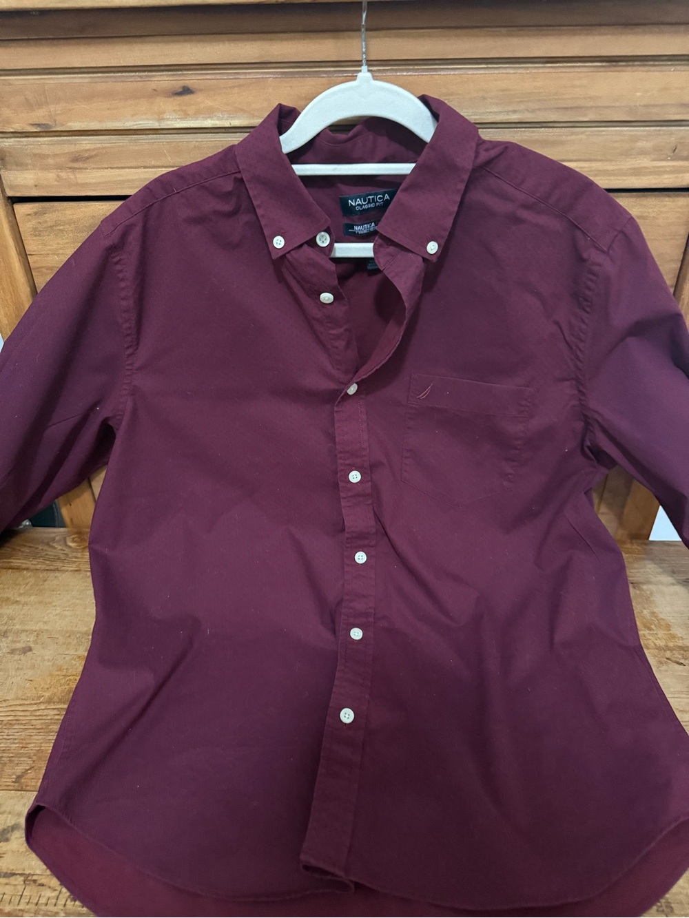 Nautica Men’s Button-Down Shirt - Maroon